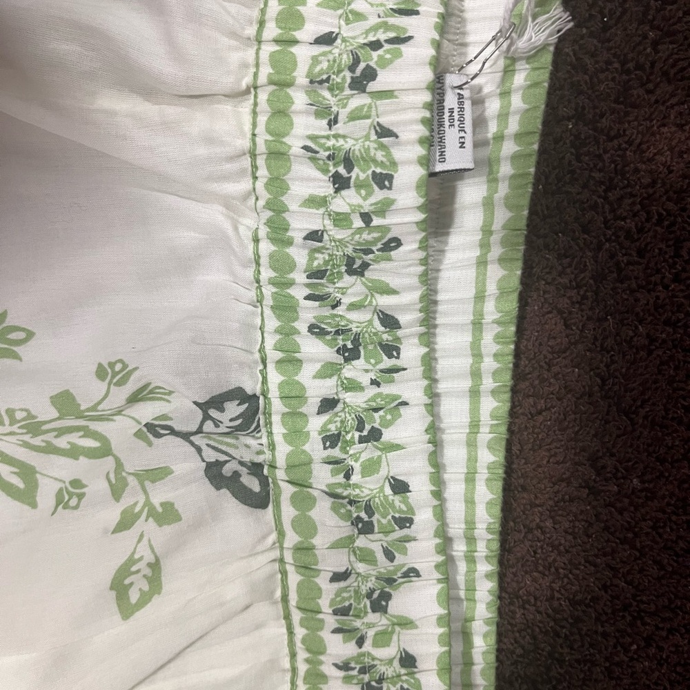 Haute Hippie White Green Floral Pants wide Leg high waist pants sz Large 12 14 - Picture 10 of 11